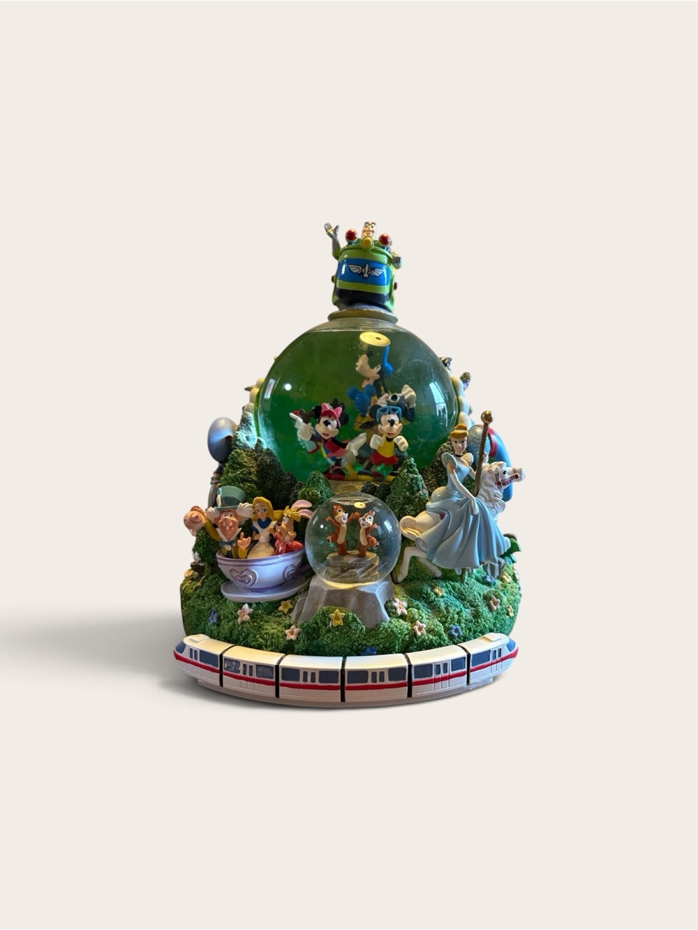 Rare Vintage Disney "Four Parks, One World" Monorail Musical Snow Globe